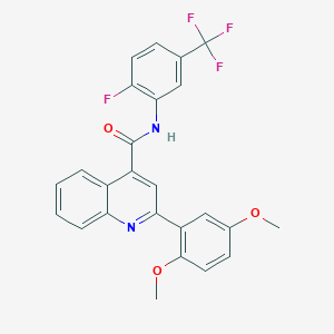 molecular formula C25H18F4N2O3 B4835650 2-(2,5-dimethoxyphenyl)-N-[2-fluoro-5-(trifluoromethyl)phenyl]-4-quinolinecarboxamide 
