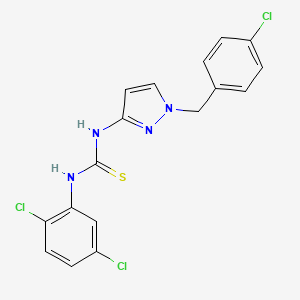 molecular formula C17H13Cl3N4S B4835655 N-[1-(4-chlorobenzyl)-1H-pyrazol-3-yl]-N'-(2,5-dichlorophenyl)thiourea 