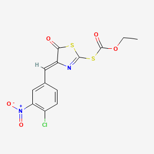 molecular formula C13H9ClN2O5S2 B4835659 S-[4-(4-chloro-3-nitrobenzylidene)-5-oxo-4,5-dihydro-1,3-thiazol-2-yl] O-ethyl thiocarbonate 