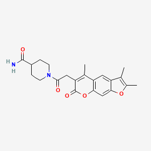 molecular formula C22H24N2O5 B4835667 1-[(2,3,5-trimethyl-7-oxo-7H-furo[3,2-g]chromen-6-yl)acetyl]-4-piperidinecarboxamide 