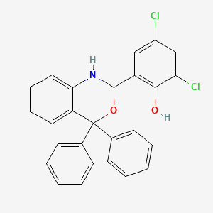molecular formula C26H19Cl2NO2 B4835672 2,4-dichloro-6-(4,4-diphenyl-1,4-dihydro-2H-3,1-benzoxazin-2-yl)phenol 
