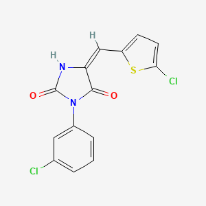 molecular formula C14H8Cl2N2O2S B4835691 3-(3-chlorophenyl)-5-[(5-chloro-2-thienyl)methylene]-2,4-imidazolidinedione 