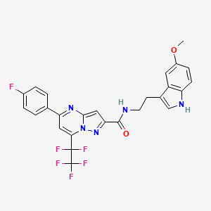 molecular formula C26H19F6N5O2 B4835705 5-(4-fluorophenyl)-N-[2-(5-methoxy-1H-indol-3-yl)ethyl]-7-(1,1,2,2,2-pentafluoroethyl)pyrazolo[1,5-a]pyrimidine-2-carboxamide 