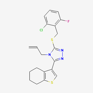 molecular formula C20H19ClFN3S2 B4835716 4-allyl-3-[(2-chloro-6-fluorobenzyl)thio]-5-(4,5,6,7-tetrahydro-1-benzothien-3-yl)-4H-1,2,4-triazole CAS No. 777877-46-0