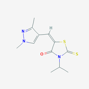 molecular formula C12H15N3OS2 B4835726 5-[(1,3-dimethyl-1H-pyrazol-4-yl)methylene]-3-isopropyl-2-thioxo-1,3-thiazolidin-4-one 