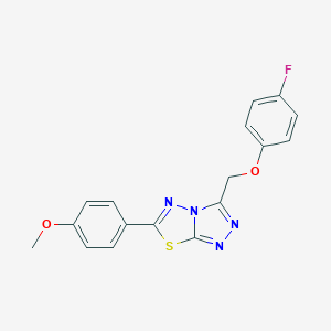 molecular formula C17H13FN4O2S B483574 3-[(4-Fluorophenoxy)methyl]-6-(4-methoxyphenyl)[1,2,4]triazolo[3,4-b][1,3,4]thiadiazole CAS No. 904511-60-0