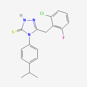 molecular formula C18H17ClFN3S B4835744 5-(2-chloro-6-fluorobenzyl)-4-(4-isopropylphenyl)-4H-1,2,4-triazole-3-thiol 