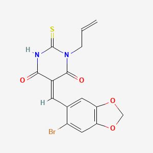 molecular formula C15H11BrN2O4S B4835748 1-allyl-5-[(6-bromo-1,3-benzodioxol-5-yl)methylene]-2-thioxodihydro-4,6(1H,5H)-pyrimidinedione 