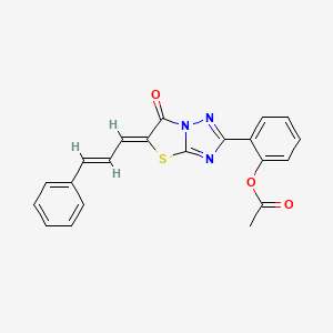 molecular formula C21H15N3O3S B4835753 2-[6-oxo-5-(3-phenyl-2-propen-1-ylidene)-5,6-dihydro[1,3]thiazolo[3,2-b][1,2,4]triazol-2-yl]phenyl acetate 