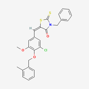 3-benzyl-5-{3-chloro-5-methoxy-4-[(2-methylbenzyl)oxy]benzylidene}-2-thioxo-1,3-thiazolidin-4-one