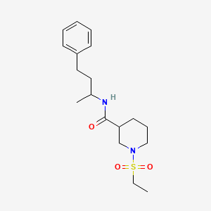 molecular formula C18H28N2O3S B4835783 1-(ethylsulfonyl)-N-(1-methyl-3-phenylpropyl)-3-piperidinecarboxamide 