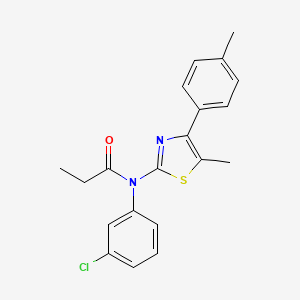 molecular formula C20H19ClN2OS B4835806 N-(3-chlorophenyl)-N-[5-methyl-4-(4-methylphenyl)-1,3-thiazol-2-yl]propanamide 