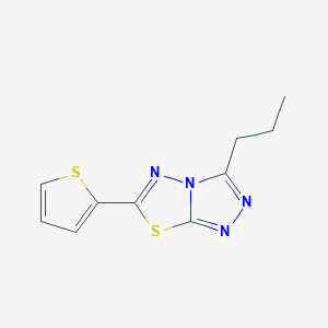 molecular formula C10H10N4S2 B483583 3-Propyl-6-(2-thienyl)[1,2,4]triazolo[3,4-b][1,3,4]thiadiazole CAS No. 892684-25-2