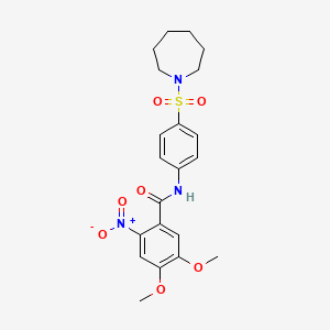 N-[4-(1-azepanylsulfonyl)phenyl]-4,5-dimethoxy-2-nitrobenzamide