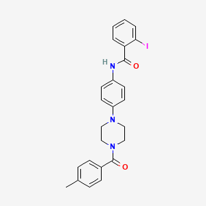 molecular formula C25H24IN3O2 B4835831 2-iodo-N-{4-[4-(4-methylbenzoyl)-1-piperazinyl]phenyl}benzamide 