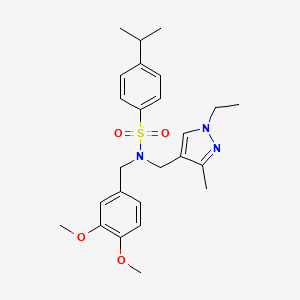 molecular formula C25H33N3O4S B4835840 N-(3,4-dimethoxybenzyl)-N-[(1-ethyl-3-methyl-1H-pyrazol-4-yl)methyl]-4-isopropylbenzenesulfonamide 