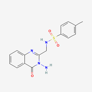 molecular formula C16H16N4O3S B4835848 N-[(3-amino-4-oxo-3,4-dihydro-2-quinazolinyl)methyl]-4-methylbenzenesulfonamide 