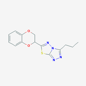 molecular formula C14H14N4O2S B483585 6-(2,3-Dihydro-1,4-benzodioxin-2-yl)-3-propyl[1,2,4]triazolo[3,4-b][1,3,4]thiadiazole CAS No. 903855-41-4