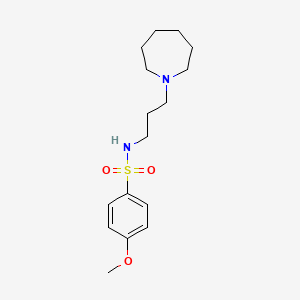 molecular formula C16H26N2O3S B4835854 N-[3-(1-azepanyl)propyl]-4-methoxybenzenesulfonamide 
