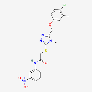 2-({5-[(4-chloro-3-methylphenoxy)methyl]-4-methyl-4H-1,2,4-triazol-3-yl}thio)-N-(3-nitrophenyl)acetamide