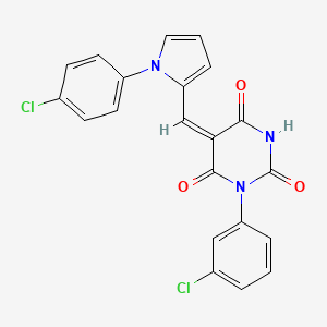 1-(3-chlorophenyl)-5-{[1-(4-chlorophenyl)-1H-pyrrol-2-yl]methylene}-2,4,6(1H,3H,5H)-pyrimidinetrione