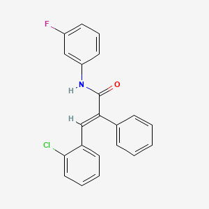 molecular formula C21H15ClFNO B4835880 3-(2-chlorophenyl)-N-(3-fluorophenyl)-2-phenylacrylamide 