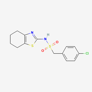 molecular formula C14H15ClN2O2S2 B4835887 1-(4-chlorophenyl)-N-(4,5,6,7-tetrahydro-1,3-benzothiazol-2-yl)methanesulfonamide 