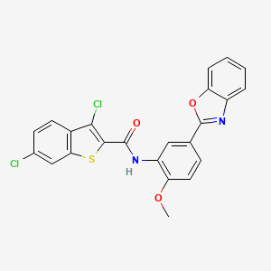 N-[5-(1,3-benzoxazol-2-yl)-2-methoxyphenyl]-3,6-dichloro-1-benzothiophene-2-carboxamide