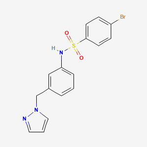 molecular formula C16H14BrN3O2S B4835917 4-bromo-N-[3-(1H-pyrazol-1-ylmethyl)phenyl]benzenesulfonamide 