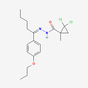 molecular formula C19H26Cl2N2O2 B4835926 2,2-dichloro-1-methyl-N'-[1-(4-propoxyphenyl)pentylidene]cyclopropanecarbohydrazide 