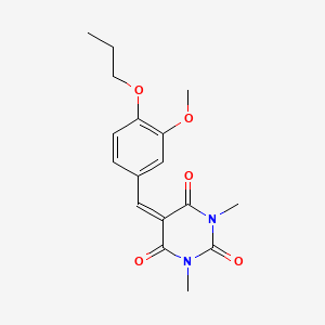 molecular formula C17H20N2O5 B4835930 5-(3-methoxy-4-propoxybenzylidene)-1,3-dimethyl-2,4,6(1H,3H,5H)-pyrimidinetrione 