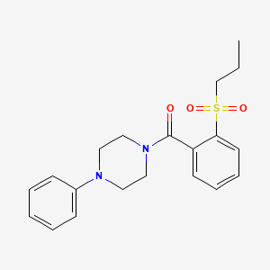 molecular formula C20H24N2O3S B4835933 1-PHENYL-4-[2-(PROPANE-1-SULFONYL)BENZOYL]PIPERAZINE 