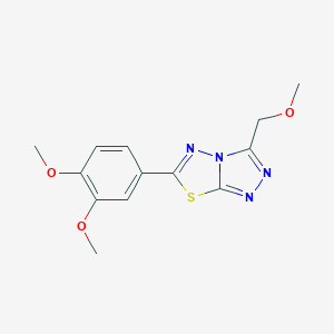 molecular formula C13H14N4O3S B483595 6-(3,4-Dimethoxyphenyl)-3-(methoxymethyl)[1,2,4]triazolo[3,4-b][1,3,4]thiadiazole CAS No. 903865-48-5