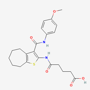 5-[(3-{[(4-methoxyphenyl)amino]carbonyl}-5,6,7,8-tetrahydro-4H-cyclohepta[b]thien-2-yl)amino]-5-oxopentanoic acid