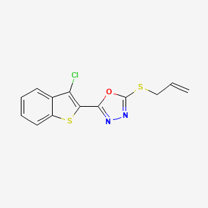 molecular formula C13H9ClN2OS2 B4835982 2-(allylthio)-5-(3-chloro-1-benzothien-2-yl)-1,3,4-oxadiazole 