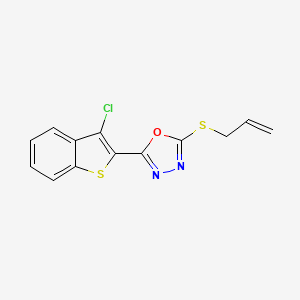 molecular formula C13H9ClN2OS2 B4835982 2-(3-Chloro-1-benzothiophen-2-yl)-5-(prop-2-en-1-ylsulfanyl)-1,3,4-oxadiazole 