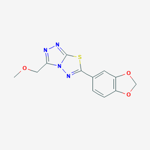 molecular formula C12H10N4O3S B483599 6-(1,3-Benzodioxol-5-yl)-3-(methoxymethyl)[1,2,4]triazolo[3,4-b][1,3,4]thiadiazole CAS No. 892684-80-9