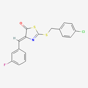molecular formula C17H11ClFNOS2 B4835990 2-[(4-chlorobenzyl)thio]-4-(3-fluorobenzylidene)-1,3-thiazol-5(4H)-one 