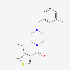 molecular formula C19H23FN2OS B4835998 1-[(4-ethyl-5-methyl-3-thienyl)carbonyl]-4-(3-fluorobenzyl)piperazine 