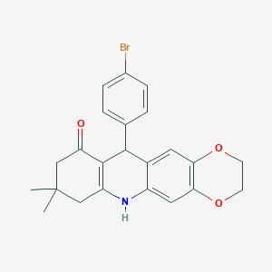 molecular formula C23H22BrNO3 B4836006 11-(4-bromophenyl)-8,8-dimethyl-2,3,7,8,9,11-hexahydro[1,4]dioxino[2,3-b]acridin-10(6H)-one 