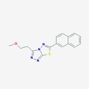 molecular formula C16H14N4OS B483601 3-(2-Methoxyethyl)-6-(naphthalen-2-yl)[1,2,4]triazolo[3,4-b][1,3,4]thiadiazole CAS No. 903861-41-6