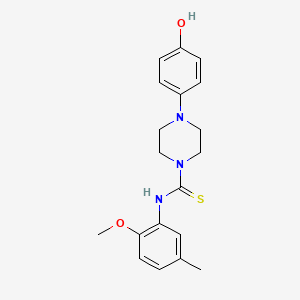 molecular formula C19H23N3O2S B4836014 4-(4-hydroxyphenyl)-N-(2-methoxy-5-methylphenyl)-1-piperazinecarbothioamide 