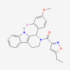 molecular formula C24H22FN3O3 B4836018 2-[(5-ethyl-3-isoxazolyl)carbonyl]-1-(2-fluoro-4-methoxyphenyl)-2,3,4,9-tetrahydro-1H-beta-carboline 