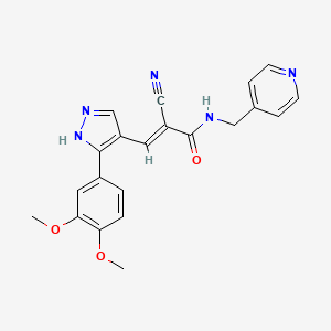 molecular formula C21H19N5O3 B4836024 2-cyano-3-[3-(3,4-dimethoxyphenyl)-1H-pyrazol-4-yl]-N-(4-pyridinylmethyl)acrylamide 