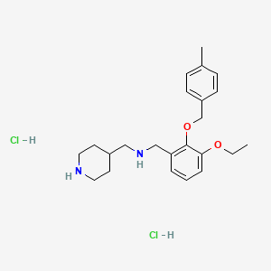 molecular formula C23H34Cl2N2O2 B4836032 {3-ethoxy-2-[(4-methylbenzyl)oxy]benzyl}(4-piperidinylmethyl)amine dihydrochloride 