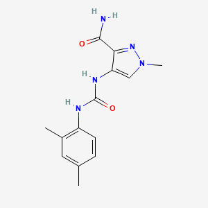molecular formula C14H17N5O2 B4836044 4-({[(2,4-dimethylphenyl)amino]carbonyl}amino)-1-methyl-1H-pyrazole-3-carboxamide 