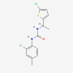 molecular formula C14H14Cl2N2OS B4836065 N-(2-chloro-4-methylphenyl)-N'-[1-(5-chloro-2-thienyl)ethyl]urea 