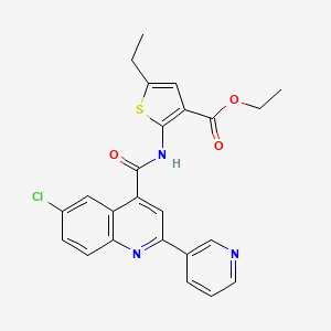 molecular formula C24H20ClN3O3S B4836119 ethyl 2-({[6-chloro-2-(3-pyridinyl)-4-quinolinyl]carbonyl}amino)-5-ethyl-3-thiophenecarboxylate 