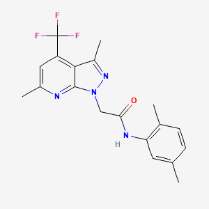 molecular formula C19H19F3N4O B4836149 N-(2,5-dimethylphenyl)-2-[3,6-dimethyl-4-(trifluoromethyl)-1H-pyrazolo[3,4-b]pyridin-1-yl]acetamide 