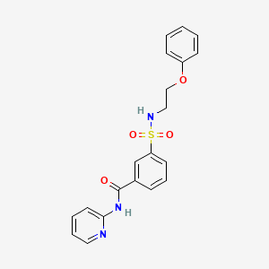 molecular formula C20H19N3O4S B4836176 3-{[(2-phenoxyethyl)amino]sulfonyl}-N-2-pyridinylbenzamide 